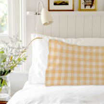 Orange Plaid Pattern Pair Of Pillowcases