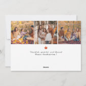 Orange Plaid Simple Happy Thanksgiving Autumn Hol Feestdagenkaart (Achterkant)