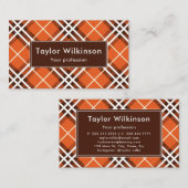 Orange Plaid Visitekaartje (Voorkant / Achterkant)