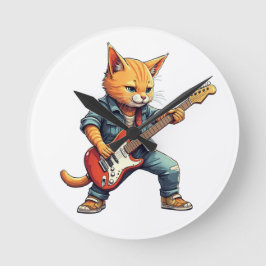 Orange Playing Guitar Ronde Klok