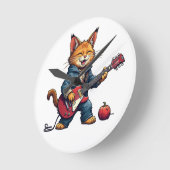 Orange Playing Guitar Ronde Klok (Hoek)