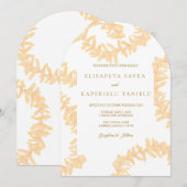 Orange Plumeria Wedding Kaart (Voorkant / Achterkant)