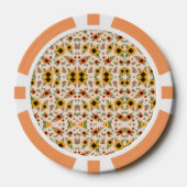 Orange poker chips with intricate floral mandala  (Voorkant)