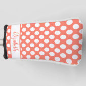 Orange polka dot golf head cover custom name (Voorkant)