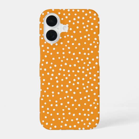 Orange Polka Dot Pattern Phone Case iPhone 16 Hoesje (Achterkant)