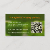 Orange Poppy Flower Summer Green Photo Florist Visitekaartje (Achterkant)