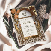 Orange Poppy Vintage Birthday Invite Folie Uitnodiging