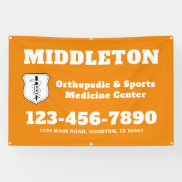 Orange Promotional Business Banner with Logo