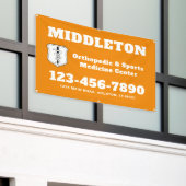 Orange Promotional Business Banner with Logo (Buitenkant Gebouw)