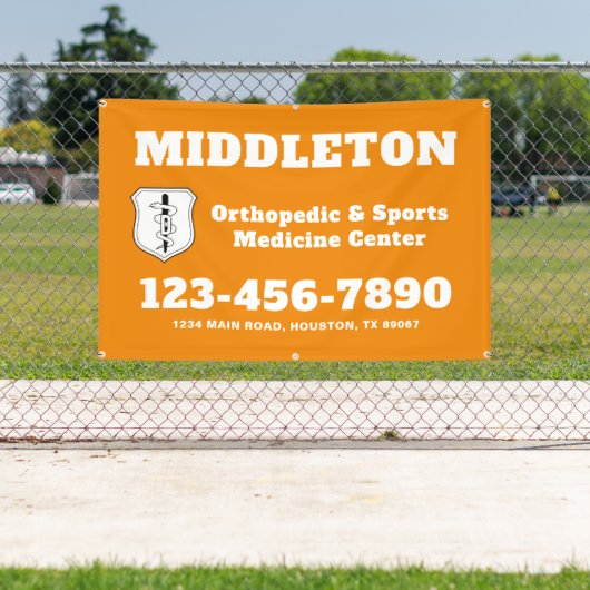 Orange Promotional Business Banner with Logo (Insitu)