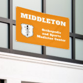 Orange Promotional Business Banner with Logo (Buitenkant Gebouw)