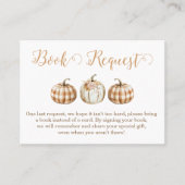 Orange Pumpkin Baby Shower Book Request Insert Visitekaartje (Voorkant)