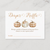 Orange Pumpkin Baby Shower Diaper Raffle Insert Visitekaartje (Voorkant)