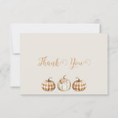 Orange Pumpkin Baby Shower Thank You Card Bedankkaart (Achterkant)