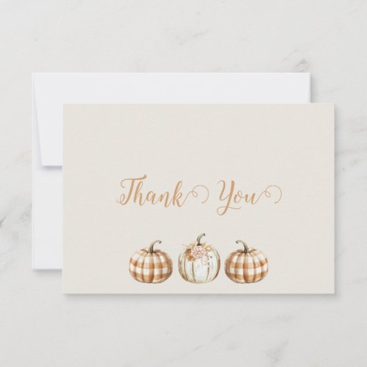 Orange Pumpkin Baby Shower Thank You Card Bedankkaart (Achterkant)