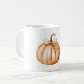 Orange Pumpkin Cream Bow Leaf Koffiemok (Voorkant links)