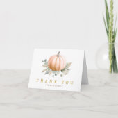 Orange Pumpkin Fall Baby Shower Thank You Card Bedankkaart (Voorkant)