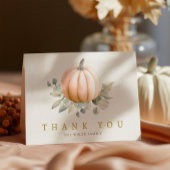 Orange Pumpkin Fall Baby Shower Thank You Card Bedankkaart