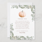 Orange Pumpkin Fall Baby Shower Thank You Card Bedankkaart (Voorkant)