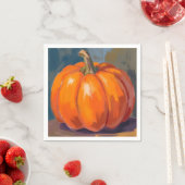 Orange Pumpkin Halloween Thanksgiving Watercolor Servet (Insitu)