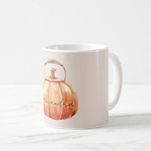 Orange Pumpkin Kettle Koffiemok (Voorkant rechts)