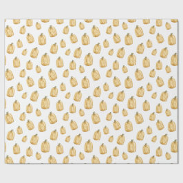 Orange Pumpkins Autumn Watercolor Rustic  Cadeaupapier