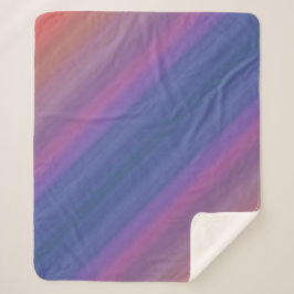 Orange Purple and Blue Stripes Abstract Pattern Sherpa Deken