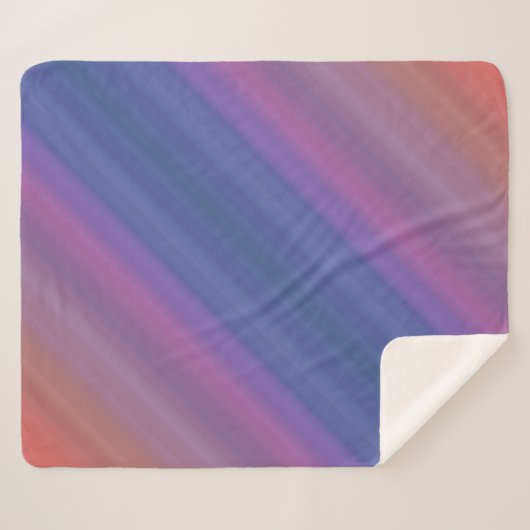 Orange Purple and Blue Stripes Abstract Pattern Sherpa Deken (Voorkant (horizontaal))