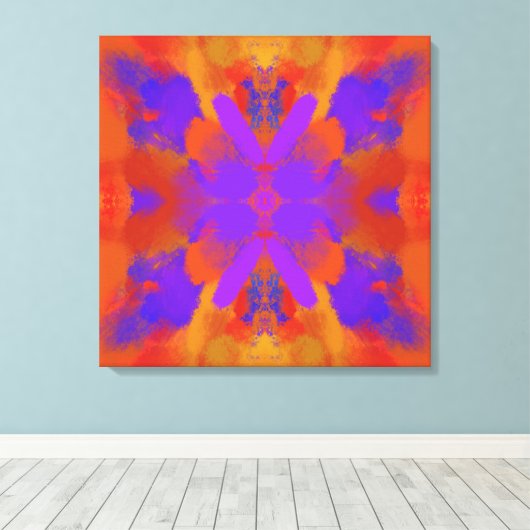 Orange Purple And Red Abstract Graphic Art Design Canvas Afdruk (Insitu (Houten vloer))
