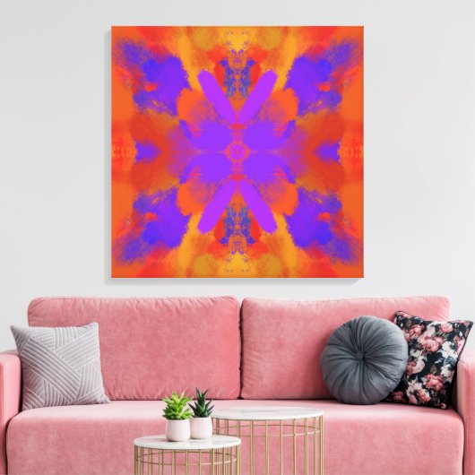 Orange Purple And Red Abstract Graphic Art Design Canvas Afdruk (Insitu (Woonkamer))