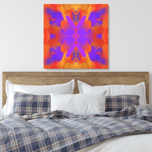 Orange Purple And Red Abstract Graphic Art Design Canvas Afdruk (Insitu (Slaapkamer))
