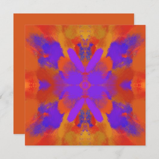 Orange Purple And Red Abstract Graphic Art Design Kaart (Voorkant / Achterkant)