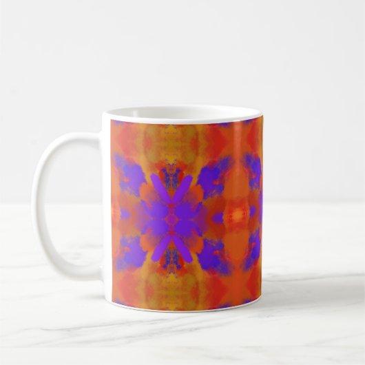 Orange Purple And Red Abstract Graphic Art Design Koffiemok (Links)