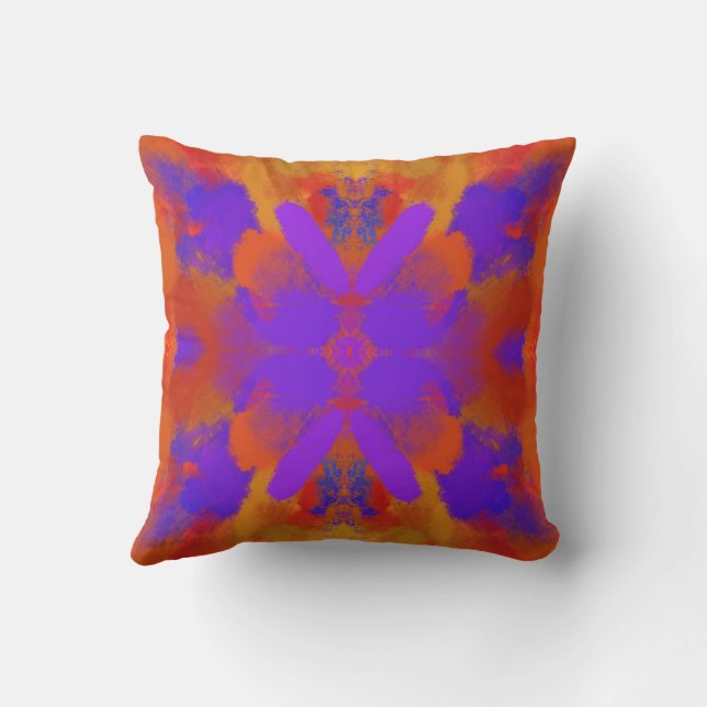 Orange Purple And Red Abstract Graphic Art Design Kussen (Achterkant)