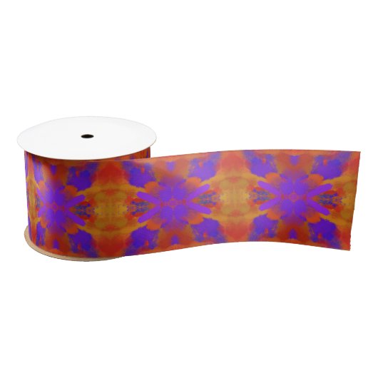 Orange Purple And Red Abstract Graphic Art Design Satijnen Lint (Spoel)
