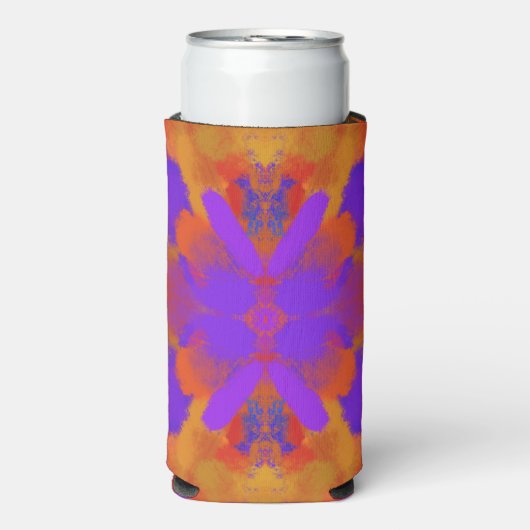 Orange Purple And Red Abstract Graphic Art Design Seltzer Blikjeskoeler (Seltzer Voorkant)