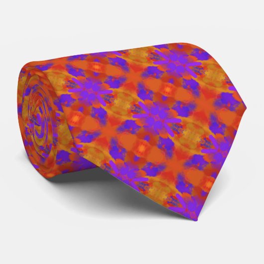 Orange Purple And Red Abstract Graphic Art Design Stropdas (Opgerold)