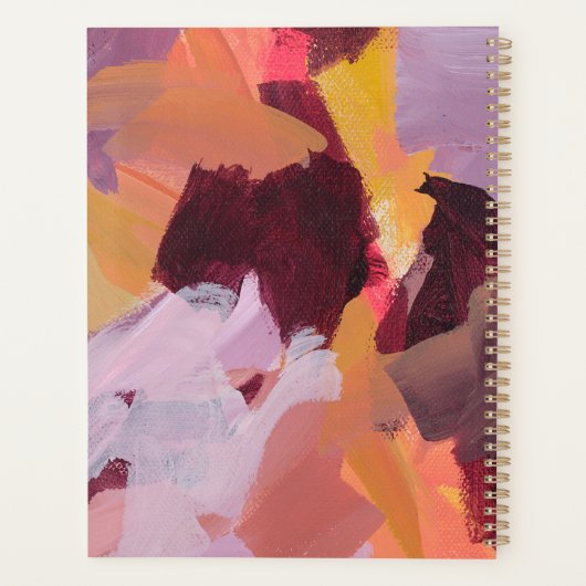 Orange & Purple | Modern Abstract Art Personalized Planner (Achterkant)