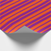 Orange Purple Stylish Stripes Pattern Design  Cadeaupapier (Hoek)