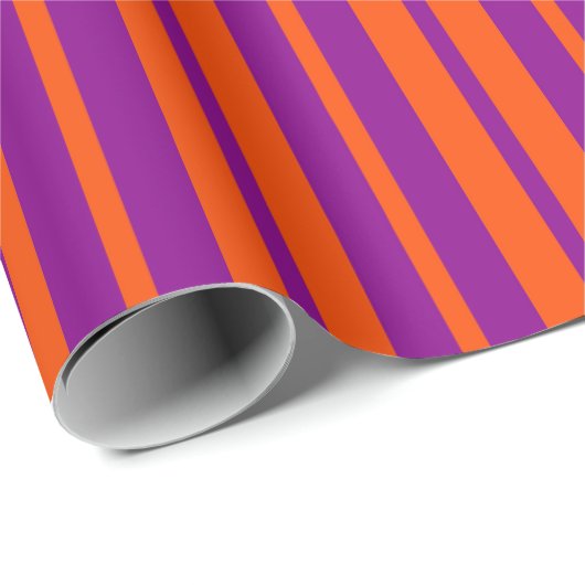 Orange Purple Stylish Stripes Pattern Design Cadeaupapier (Rol Hoek)