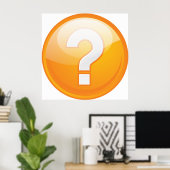 Orange Question Mark Bold Modern Symbol Poster (Thuiskantoor)
