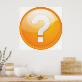 Orange Question Mark Bold Modern Symbol Poster (Keuken)