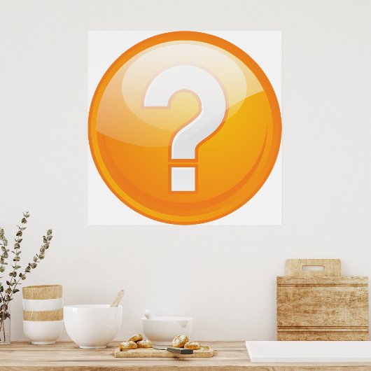 Orange Question Mark Bold Modern Symbol Poster (Keuken)
