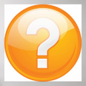 Orange Question Mark Bold Modern Symbol Poster (Voorkant)