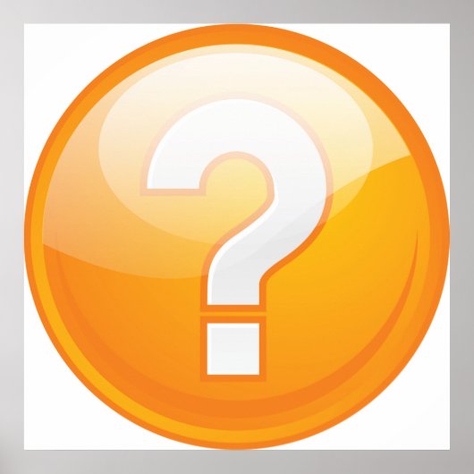 Orange Question Mark Bold Modern Symbol Poster (Voorkant)
