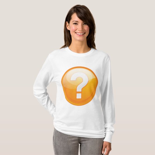 Orange Question Mark Bold Modern Symbol T-shirt (Voorkant volledig)