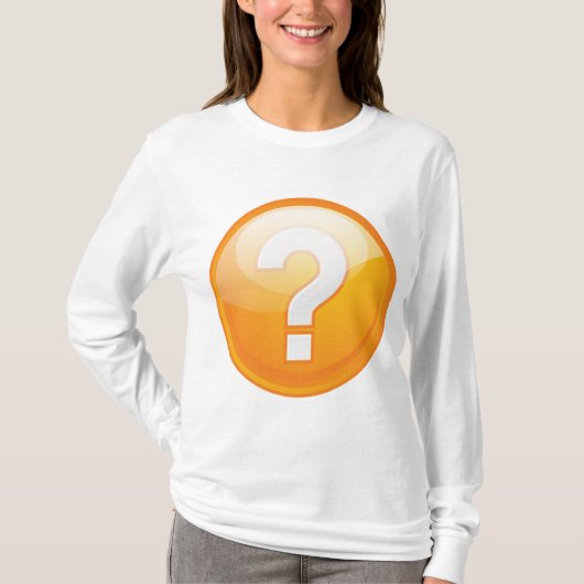 Orange Question Mark Bold Modern Symbol T-shirt (Voorkant)