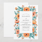 Orange Ravishing Spring Wedding Kaart (Voorkant / Achterkant)