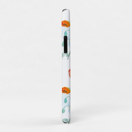 Orange Red Poppy Flower Pattern Thank You Case-Mate iPhone Case (Achterkant/rechts)