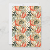 Orange Red Tropical Jungle Floral Wedding Kaart (Achterkant)